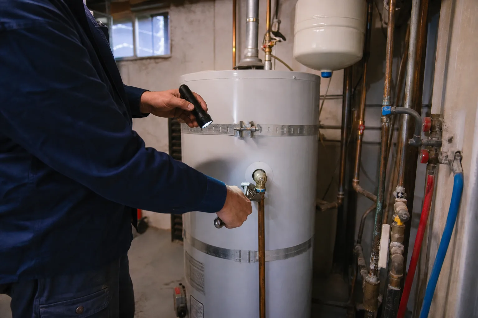 Water heater service in an Everett home