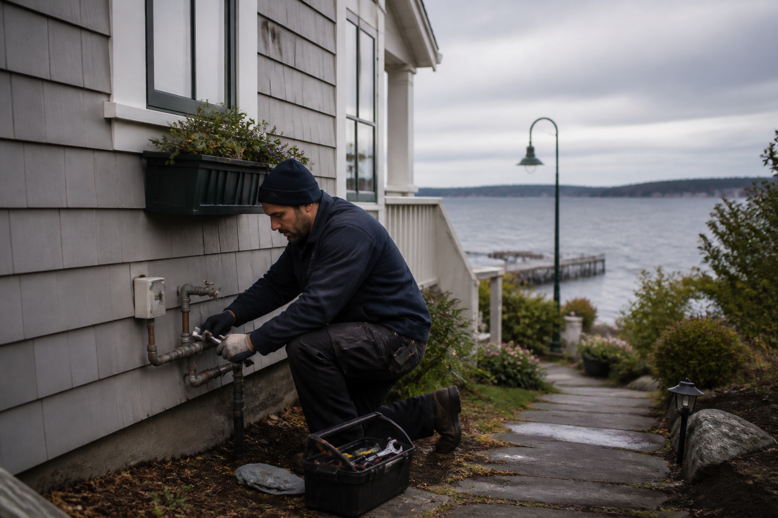 Plumber at an Edmonds WA cottage near the waterfront