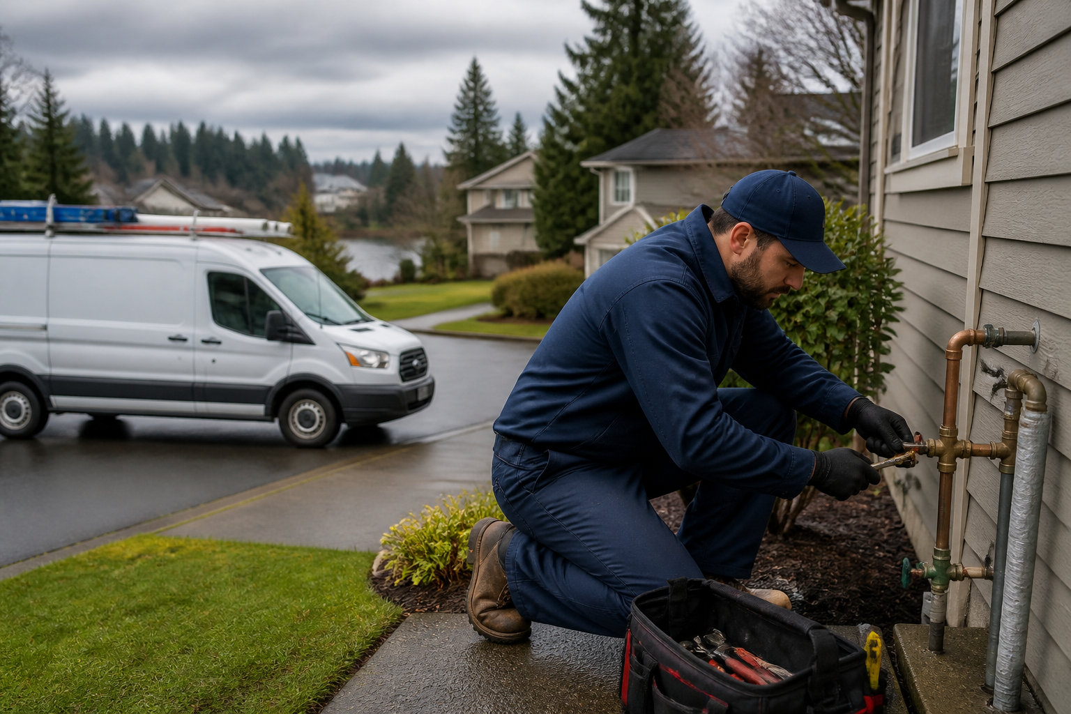 Plumber servicing a home in Lynnwood WA