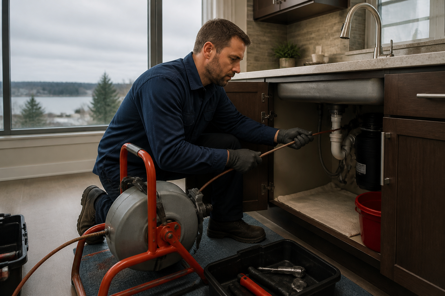 Plumbing service van in the Silver Lake Everett area